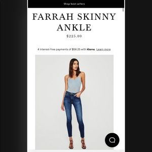 Adriano Goldschmied Farrah high rise skinny Jean. Never worn, great condition.